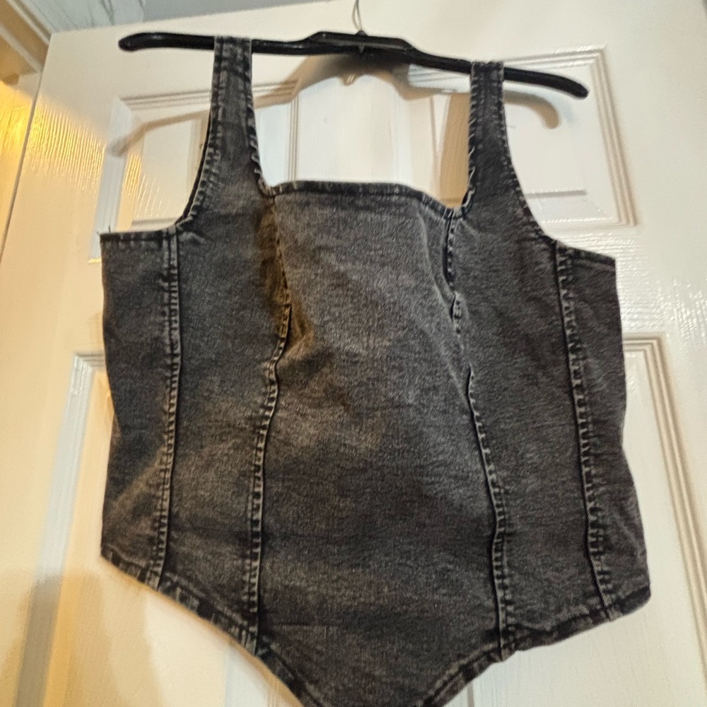 SHEIN Charcoal Zip Up Tank